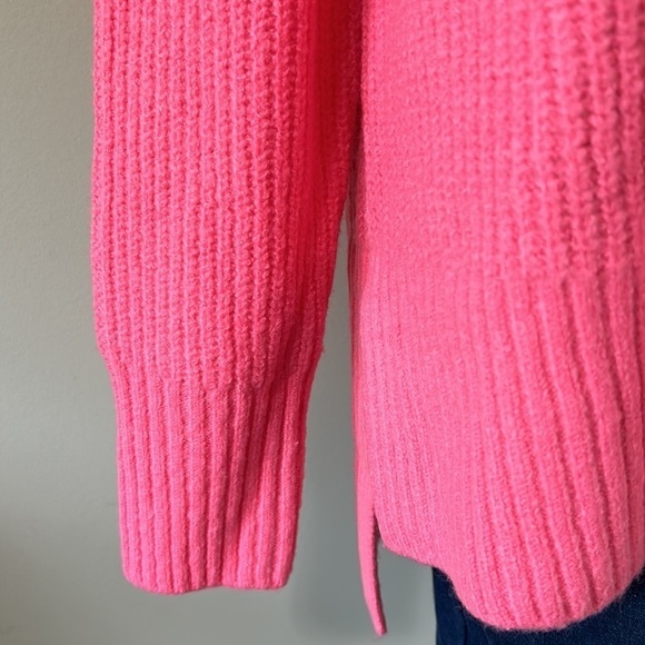 Anthropologie Flat White New York Pink Turtleneck Ribbed Sweater Sz M - Picture 4 of 11